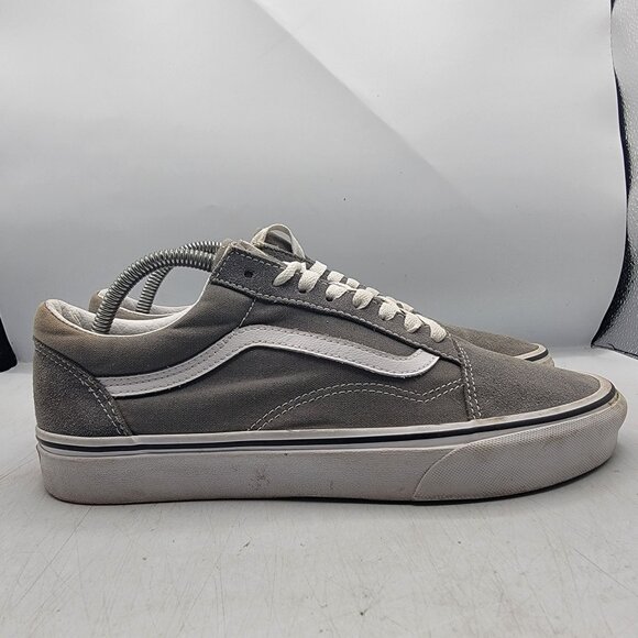 Vans Old Skool Mens 9.5 Gray White Sneaker Shoes Skate Casual Walking Outdoors - Picture 13 of 13
